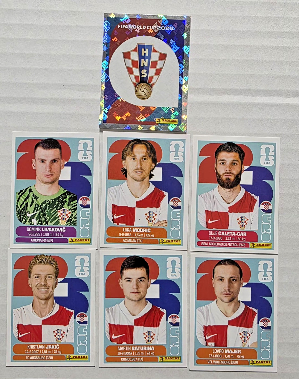 Panini World Cup 2026 Croatia Sticker Lot (7)CRO1,2,3,8,9,11,12